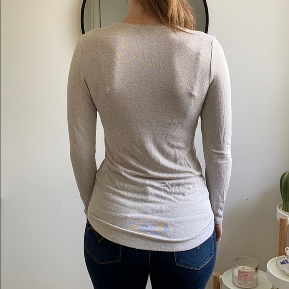 DYNAMITE - cream zip up sweater. - Picture 2 of 2